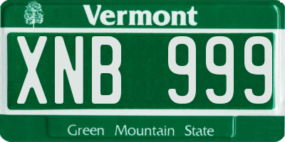 VT license plate XNB999