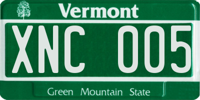 VT license plate XNC005