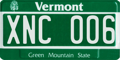 VT license plate XNC006
