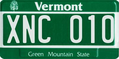 VT license plate XNC010