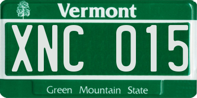 VT license plate XNC015