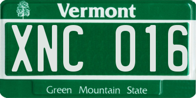 VT license plate XNC016