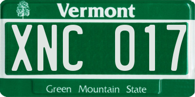 VT license plate XNC017
