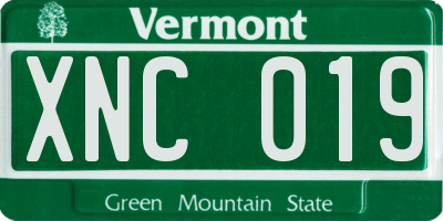 VT license plate XNC019