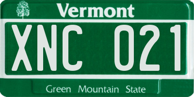 VT license plate XNC021