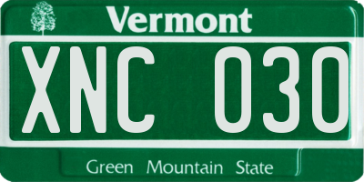 VT license plate XNC030