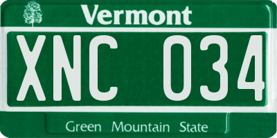 VT license plate XNC034