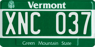 VT license plate XNC037