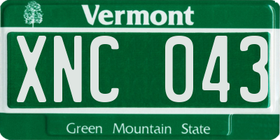 VT license plate XNC043