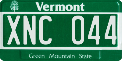 VT license plate XNC044