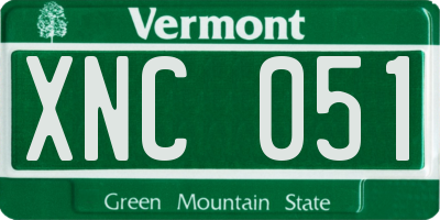 VT license plate XNC051