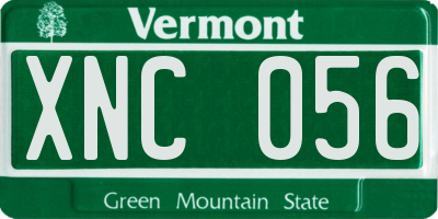 VT license plate XNC056