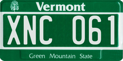 VT license plate XNC061
