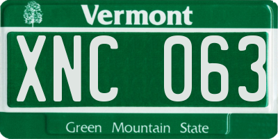 VT license plate XNC063