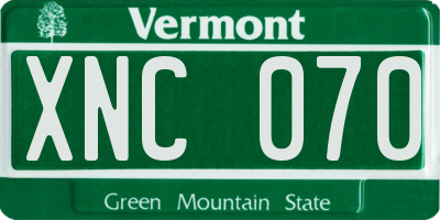 VT license plate XNC070