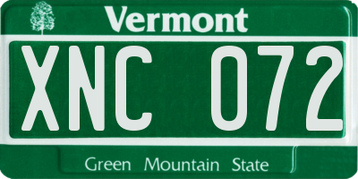 VT license plate XNC072