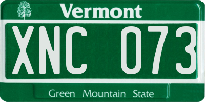 VT license plate XNC073