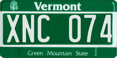 VT license plate XNC074