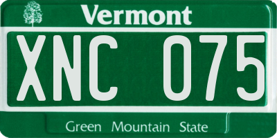 VT license plate XNC075