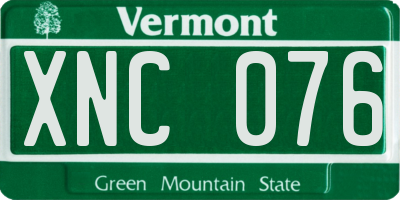 VT license plate XNC076