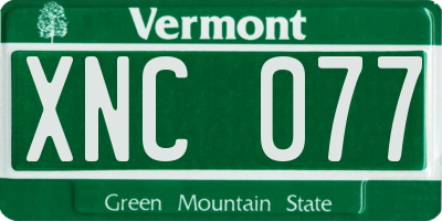 VT license plate XNC077