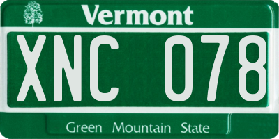 VT license plate XNC078