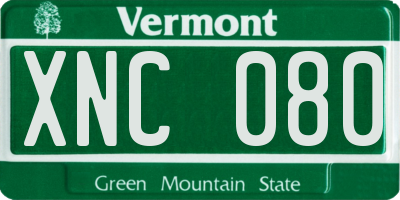 VT license plate XNC080