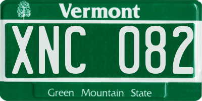 VT license plate XNC082