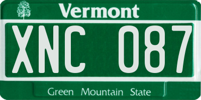 VT license plate XNC087