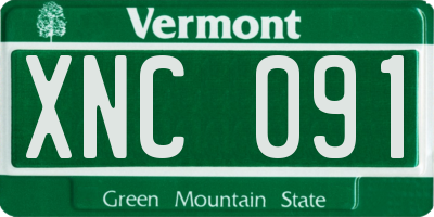 VT license plate XNC091