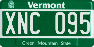 VT license plate XNC095