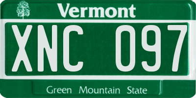 VT license plate XNC097