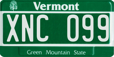VT license plate XNC099