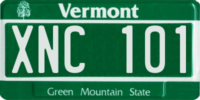 VT license plate XNC101