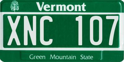 VT license plate XNC107