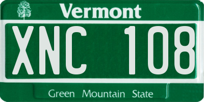 VT license plate XNC108