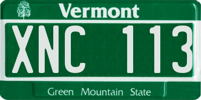 VT license plate XNC113
