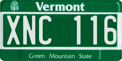 VT license plate XNC116