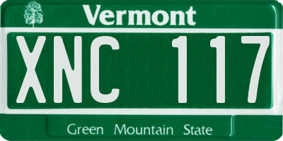 VT license plate XNC117