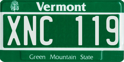 VT license plate XNC119