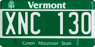 VT license plate XNC130