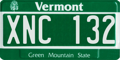 VT license plate XNC132