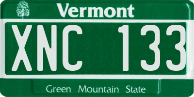 VT license plate XNC133