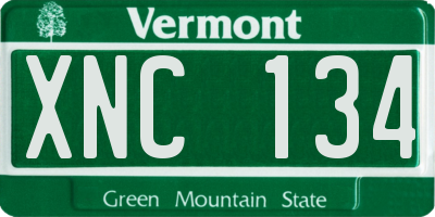 VT license plate XNC134