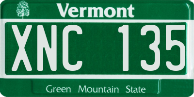 VT license plate XNC135