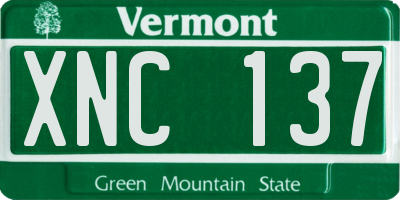 VT license plate XNC137