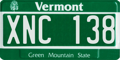VT license plate XNC138