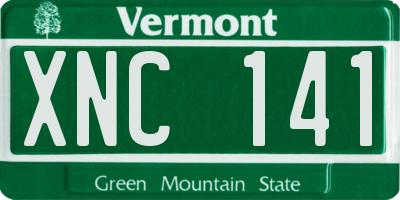 VT license plate XNC141