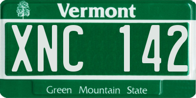 VT license plate XNC142