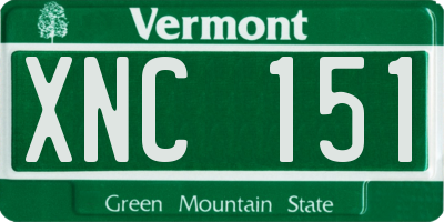 VT license plate XNC151